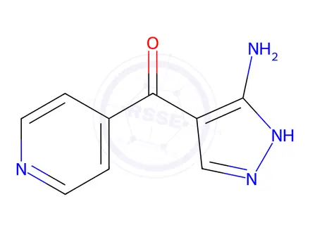 Chemical structure of (5-Amino-1H-pyrazol-4-yl)(pyridin-4-yl)methanone