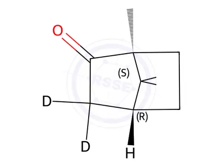 Chemical structure of (R)-(+)-Camphor-d2