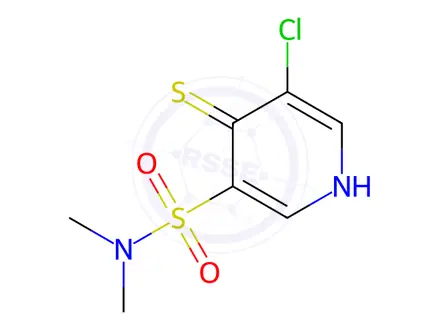 Chemical structure of 5-Chloro-4-mercapto-N,N-dimethylpyridine-3-sulfonamide