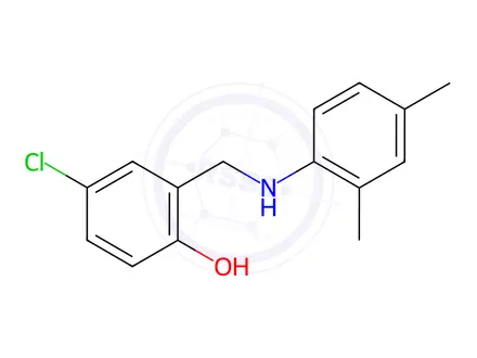 Chemical structure of 4-Chloro-2-(((2,4-dimethylphenyl)amino)methyl)phenol