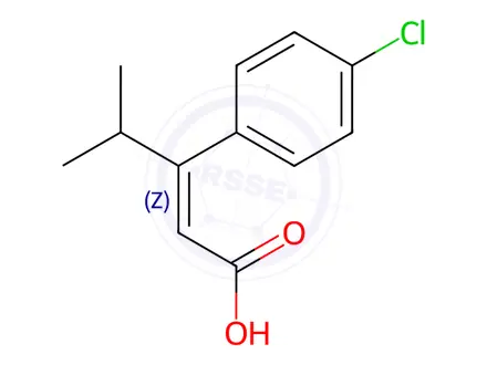 Chemical structure of 3-(4-Chlorophenyl)-4-methylpent-2-enoic acid