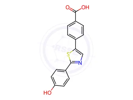 Chemical structure of 4-[2-(4-Hydroxyphenyl)-1,3-thiazol-5-yl]benzoic acid