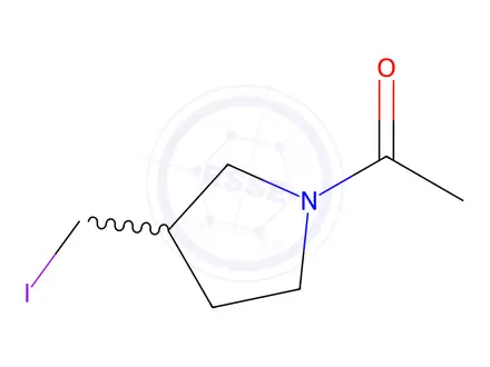 Chemical structure of 1-[3-(iodomethyl)pyrrolidin-1-yl]ethanone