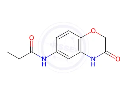 Chemical structure of N-(3-oxo-3,4-dihydro-2H-benzo[b][1,4]oxazin-6-yl)propionamide