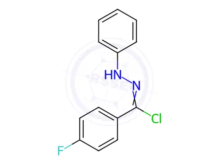 Chemical structure of Benzoyl chloride p-fluoro-, phenylhydrazone