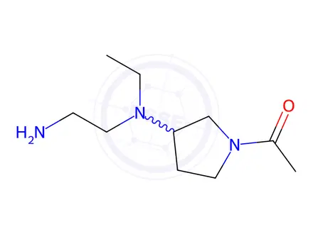 Chemical structure of 1-(3-((2-Aminoethyl)(ethyl)amino)pyrrolidin-1-yl)ethanone