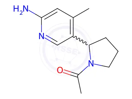 Chemical structure of 1-(2-(6-Amino-4-methylpyridin-3-yl)pyrrolidin-1-yl)ethanone