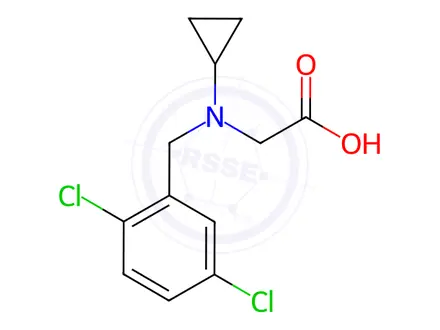 Chemical structure of 2-(Cyclopropyl(2,5-dichlorobenzyl)amino)acetic acid