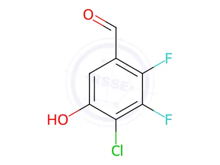 Chemical structure of 4-Chloro-2,3-difluoro-5-hydroxybenzaldehyde