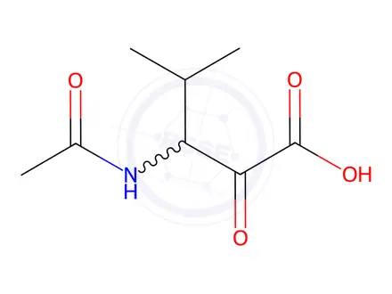 Chemical structure of Pentanoic acid, 3-(acetylamino)-4-methyl-2-oxo-