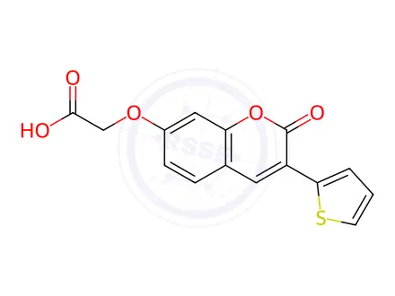 Chemical structure of 2-((2-Oxo-3-(thiophen-2-yl)-2h-chromen-7-yl)oxy)acetic acid