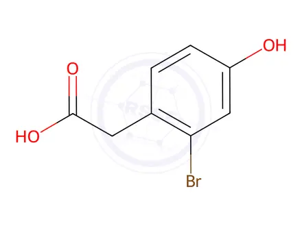 Chemical structure of 2-Bromo-4-hydroxyphenylacetic Acid
