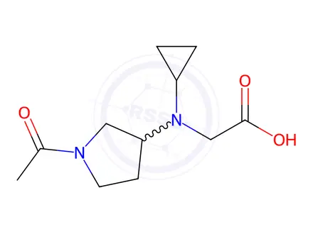 Chemical structure of 2-((1-Acetylpyrrolidin-3-yl)(cyclopropyl)amino)acetic acid