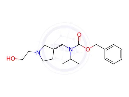 Chemical structure of Benzyl ((1-(2-hydroxyethyl)pyrrolidin-3-yl)methyl)(isopropyl)carbamate