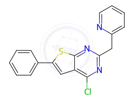 Chemical structure of 4-Chloro-6-phenyl-2-(pyridin-2-ylmethyl)thieno[2,3-d]pyrimidine