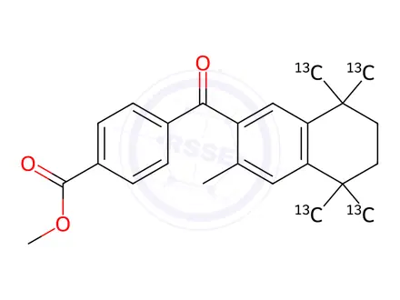 Chemical structure of Desmethylene Oxobexarotene-13C4 Methyl Ester