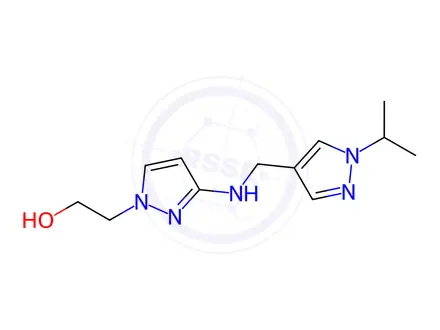 Chemical structure of 2-(3-{[(1-isopropyl-1H-pyrazol-4-yl)methyl]amino}-1H-pyrazol-1-yl)ethanol