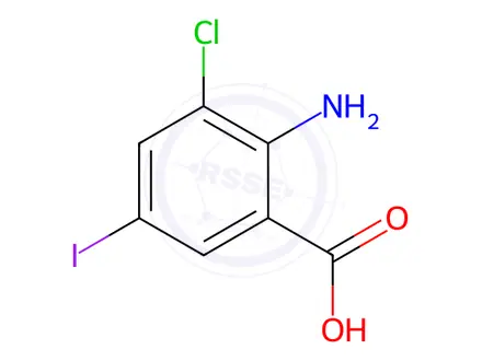Chemical structure of 2-Amino-3-chloro-5-iodobenzoic acid