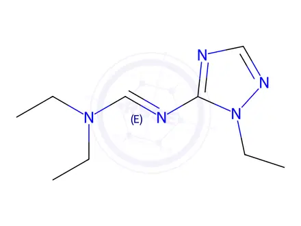 Chemical structure of N,N-Diethyl-N-(1-ethyl-1H-1,2,4-triazol-5-yl)imidoformamide