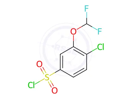 Chemical structure of 4-Chloro-3-(difluoromethoxy)benzene-1-sulfonyl chloride
