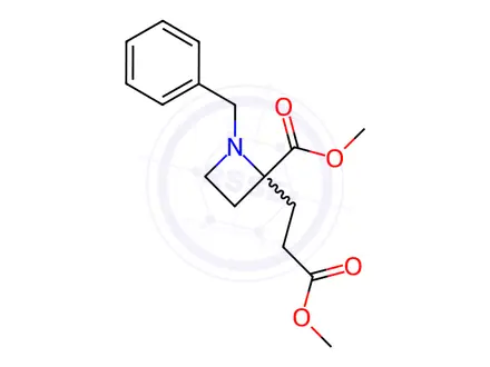 Chemical structure of Methyl 1-Benzyl-2-(3-methoxy-3-oxopropyl)azetidine-2-carboxylate
