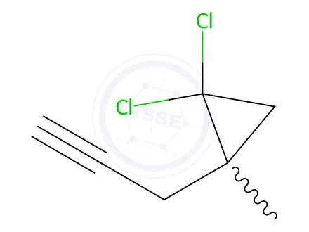 Chemical structure of Cyclopropane, 1,1-dichloro-2-methyl-2-(2-propynyl)-(9CI)