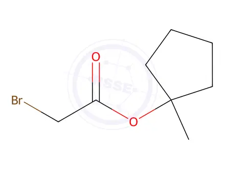 Chemical structure of Acetic acid, 2-bromo-, 1-methylcyclopentyl ester