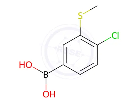 Chemical structure of (4-Chloro-3-(methylthio)phenyl)boronic acid