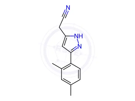 Chemical structure of 2-(5-(2,4-Dimethylphenyl)-1H-pyrazol-3-yl)acetonitrile