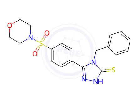 Chemical structure of 4-Benzyl-5-(4-(morpholinosulfonyl)phenyl)-4H-1,2,4-triazole-3-thiol