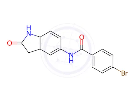 Chemical structure of 4-Bromo-N-(2-oxoindolin-5-yl)benzamide