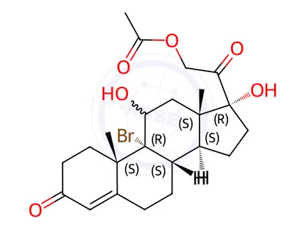 Chemical structure of 9-Alpha Br Hydrocortisone Acetate