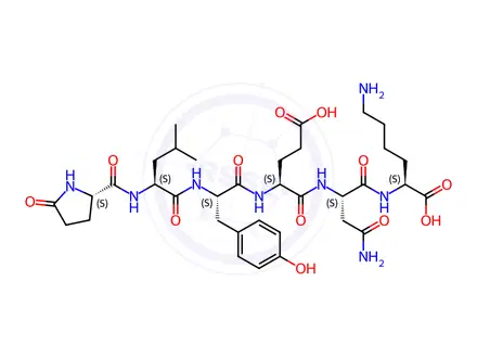 Chemical structure of Neurotensin (1-6) trifluoroacetate salt Pyr-Leu-Tyr-Glu-Asn-Lys-OH trifluoroacetate salt