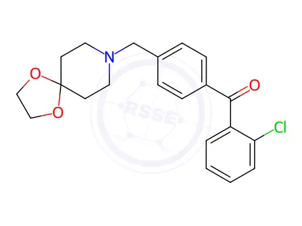 Chemical structure of (4-((1,4-Dioxa-8-azaspiro[4.5]Decan-8-yl)methyl)phenyl)(2-chlorophenyl)methanone