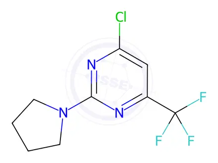 Chemical structure of 4-Chloro-2-pyrrolidin-1-yl-6-(trifluoromethyl)pyrimidine