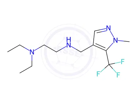 Chemical structure of N,N-diethyl-N'-{[1-methyl-5-(trifluoromethyl)-1H-pyrazol-4-yl]methyl}ethane-1,2-diamine