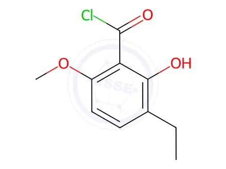 Chemical structure of Benzoyl chloride, 3-ethyl-2-hydroxy-6-methoxy-(9CI)