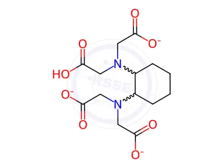 Chemical structure of Glycine, N,N-1,2-cyclohexanediylbisN-(carboxymethyl)-, trisodium salt