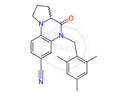 Chemical structure of 4-Oxo-5-[(2,4,6-trimethylphenyl)methyl]-1H,2H,3H,3aH,4H,5H-pyrrolo[1,2-a]quinoxaline-7-carbonitrile