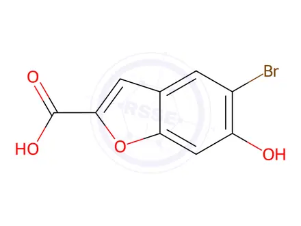 Chemical structure of 5-Bromo-6-hydroxybenzofuran-2-carboxylic acid