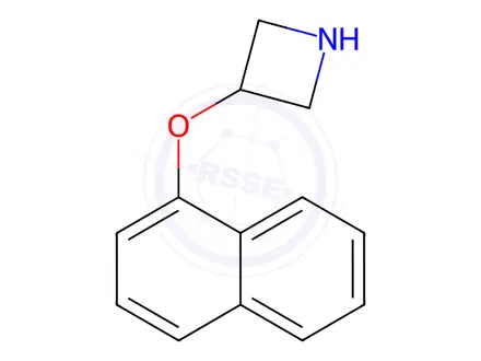 Chemical structure of Azetidine, 3-(1-naphthalenyloxy)-, hydrochloride (1:1)