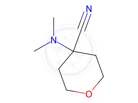 Chemical structure of 4-(dimethylamino)tetrahydro-2H-pyran-4-carbonitrile
