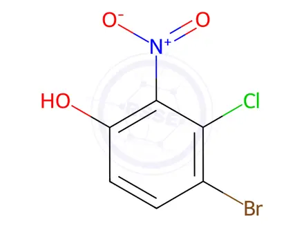 Chemical structure of 4-Bromo-3-chloro-2-nitro-phenol