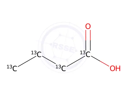 Chemical structure of Butyric acid-13C4