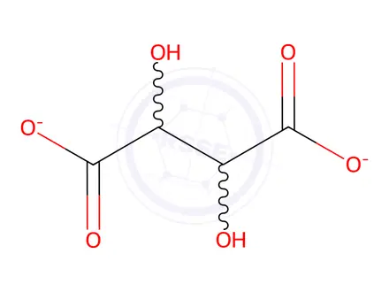 Chemical structure of ammonium sodium tartrate