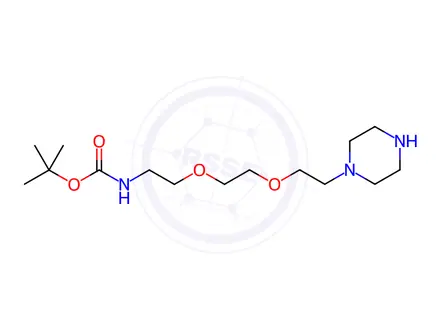Chemical structure of Piperazine-PEG2-C2-NH-Boc