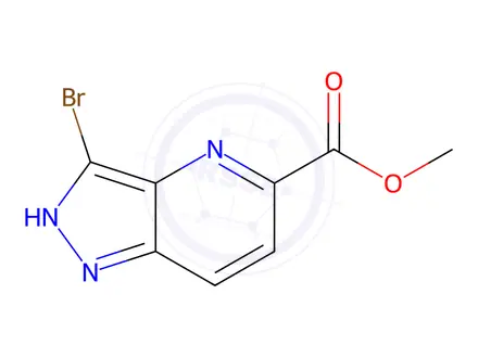 Chemical structure of methyl 3-bromo-1H-pyrazolo[4,3-b]pyridine-5-carboxylate