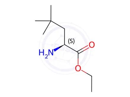 Chemical structure of Pentanoic acid, 2-amino-4,4-dimethyl-, ethyl ester, (2S)-