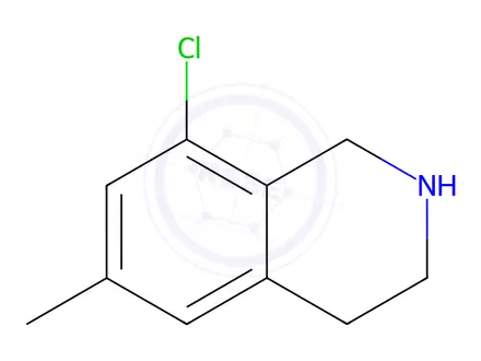 Chemical structure of Isoquinoline, 8-chloro-1,2,3,4-tetrahydro-6-methyl-
