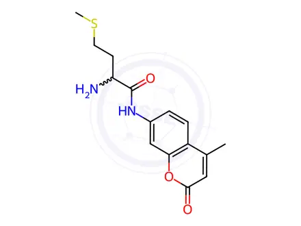Chemical structure of H-Met-AMC acetate salt